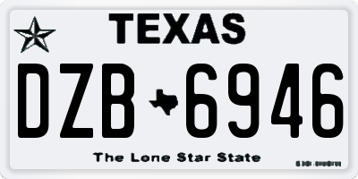 TX license plate DZB6946