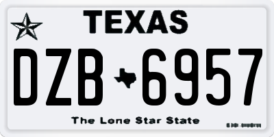 TX license plate DZB6957