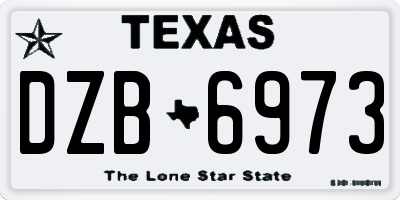 TX license plate DZB6973
