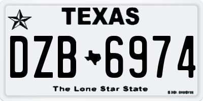TX license plate DZB6974