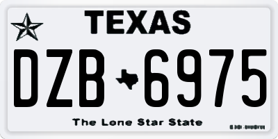 TX license plate DZB6975