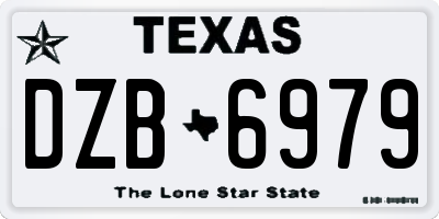 TX license plate DZB6979