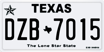 TX license plate DZB7015