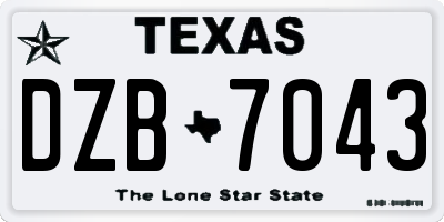 TX license plate DZB7043