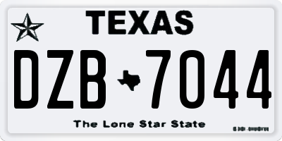 TX license plate DZB7044