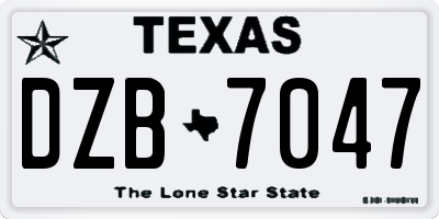TX license plate DZB7047