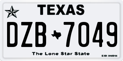 TX license plate DZB7049