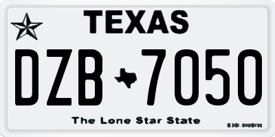 TX license plate DZB7050