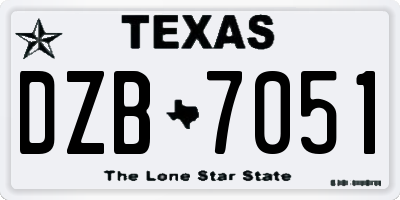 TX license plate DZB7051