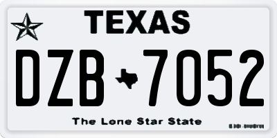 TX license plate DZB7052