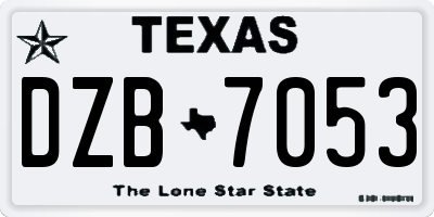 TX license plate DZB7053