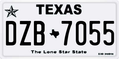 TX license plate DZB7055