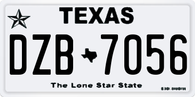 TX license plate DZB7056