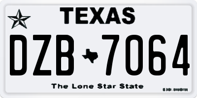 TX license plate DZB7064