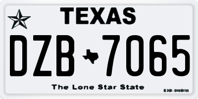 TX license plate DZB7065