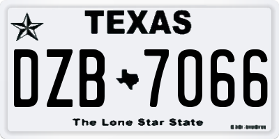 TX license plate DZB7066