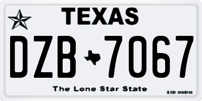 TX license plate DZB7067