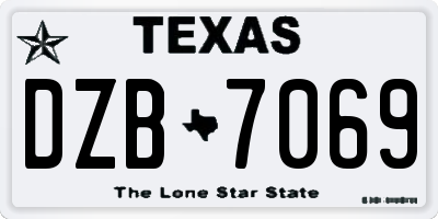 TX license plate DZB7069