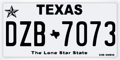 TX license plate DZB7073