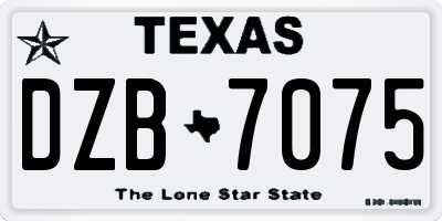 TX license plate DZB7075