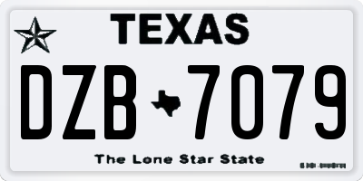 TX license plate DZB7079