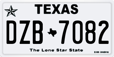 TX license plate DZB7082