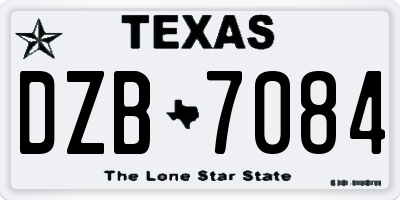 TX license plate DZB7084