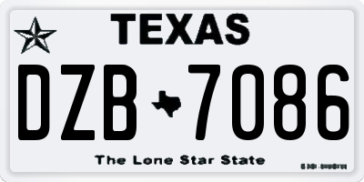 TX license plate DZB7086