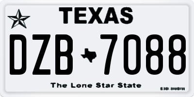 TX license plate DZB7088