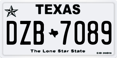 TX license plate DZB7089