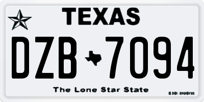 TX license plate DZB7094