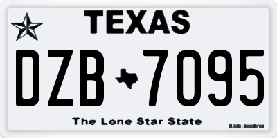 TX license plate DZB7095