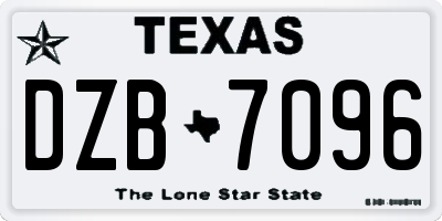 TX license plate DZB7096