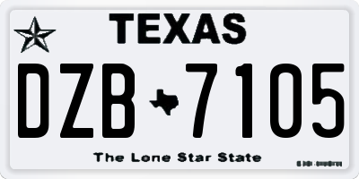 TX license plate DZB7105