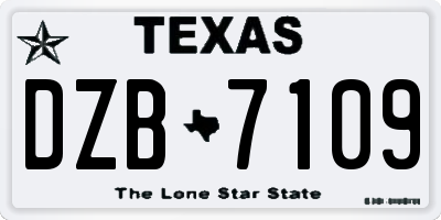 TX license plate DZB7109