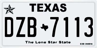 TX license plate DZB7113