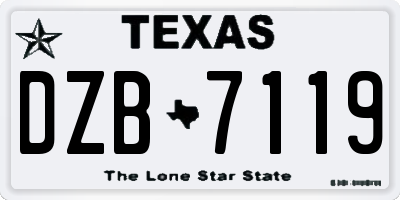 TX license plate DZB7119