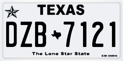 TX license plate DZB7121