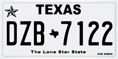 TX license plate DZB7122