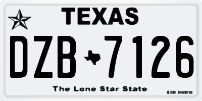 TX license plate DZB7126