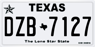 TX license plate DZB7127