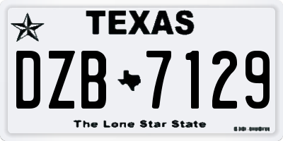 TX license plate DZB7129