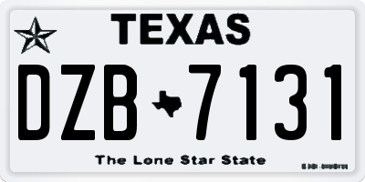 TX license plate DZB7131
