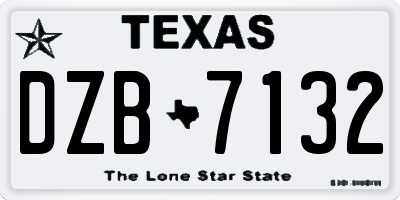 TX license plate DZB7132