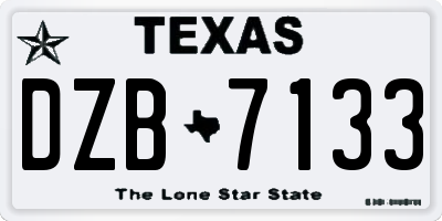 TX license plate DZB7133