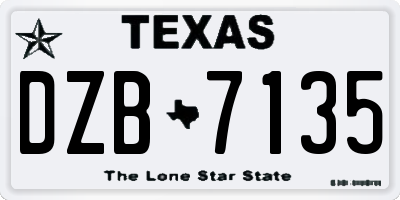 TX license plate DZB7135
