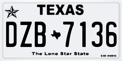 TX license plate DZB7136