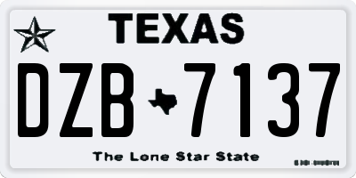 TX license plate DZB7137