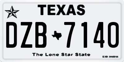 TX license plate DZB7140