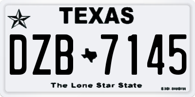 TX license plate DZB7145